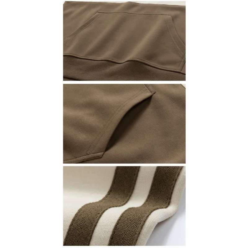 GIOIOMen's Sweater,Spring and Autumn Color Block Hooded Loose Casual Sports Hoodie,Fashionable Jacket Coat - Image 6