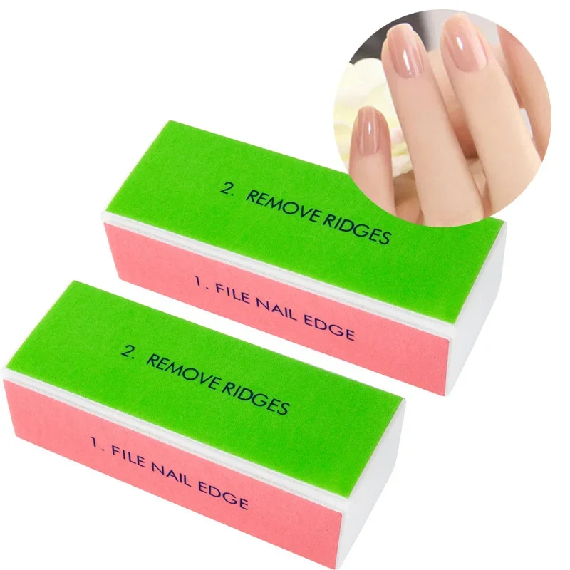 Colorful 4-Way Nail Buffer Set - Professional Manicure Tools 2-Piece Sanding Sponge Kit for Nail Art Polishing