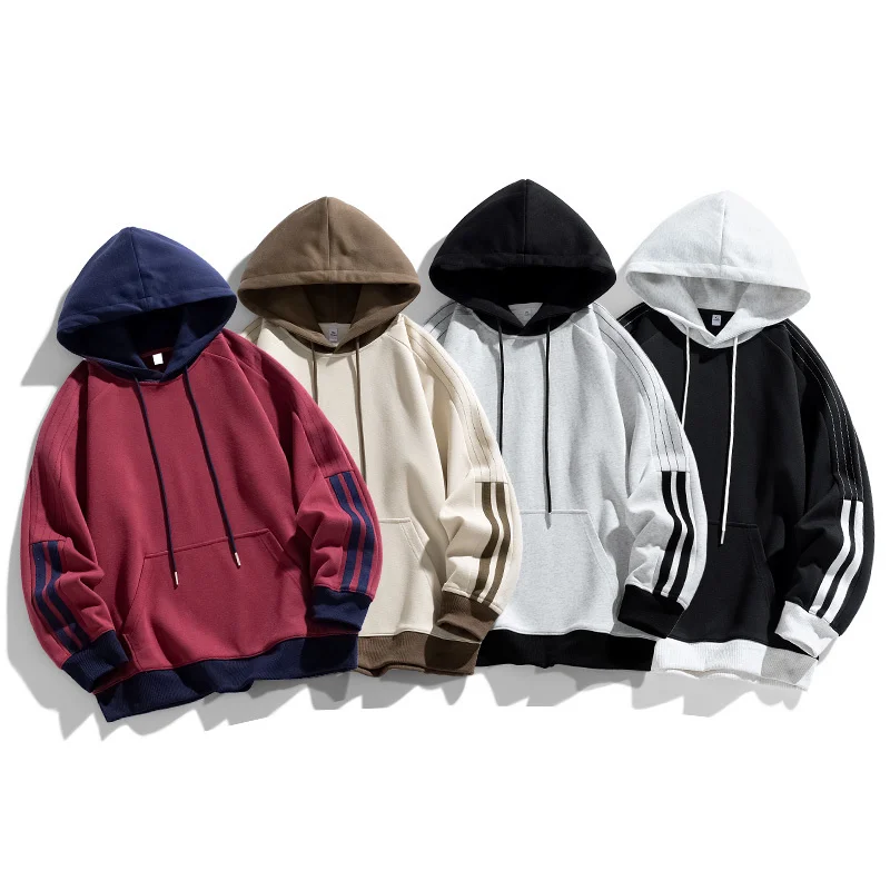 GIOIOMen's Sweater,Spring and Autumn Color Block Hooded Loose Casual Sports Hoodie,Fashionable Jacket Coat - Image 5