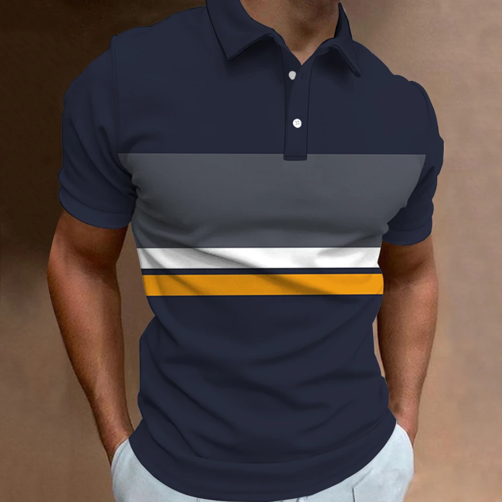 New Trending Men Summer Short Sleeve Fashion Slim Fit Polo Shirt .