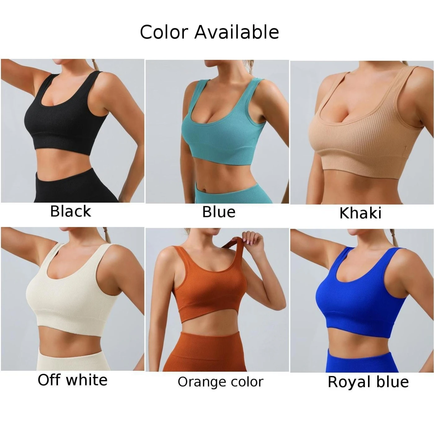 Female Underwear Bra Sports Bra Yoga Cycling U-shaped Knitted Yoga Basic Breathable And Elastic Moisture-absorbent - Image 3